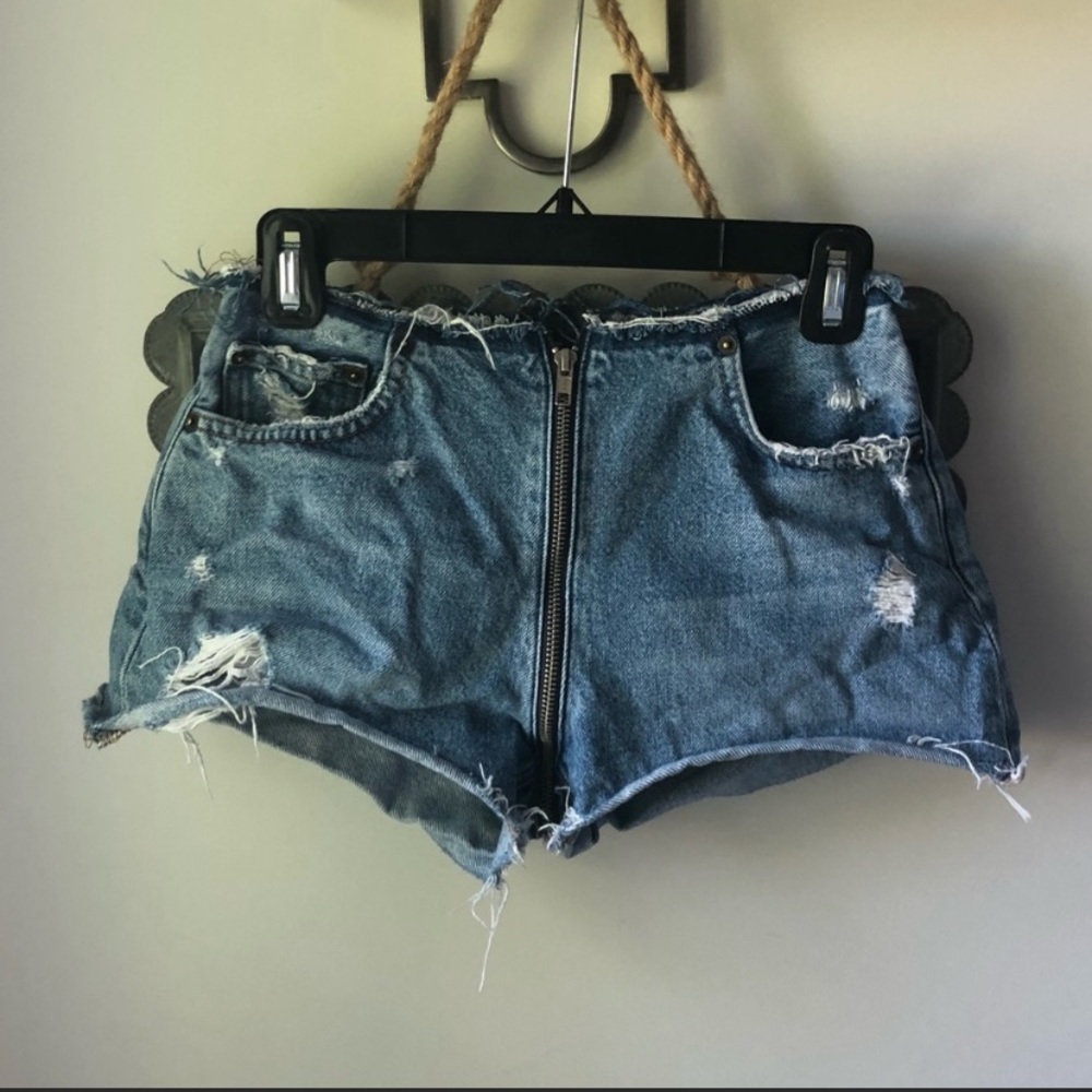 Reformation Zipper Jean Shorts